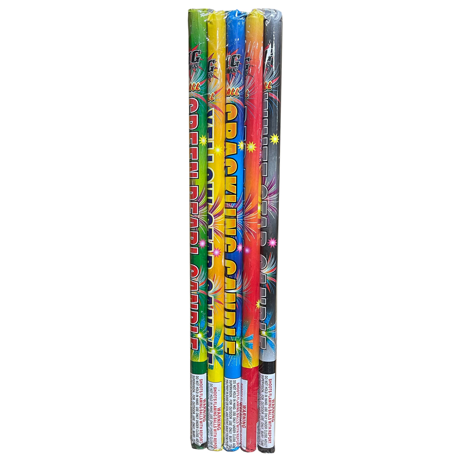 5 Pack Assorted Roman Candles Pro Fireworks